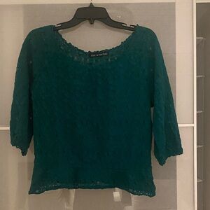 Zac & Rachel Teal Lace Blouse